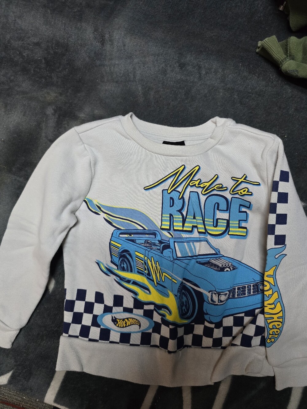 Hot Wheels "Made to Race" Blue Race Car Sweatshirt